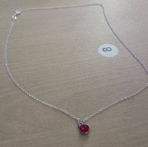 Red Crystal Charm Necklace
